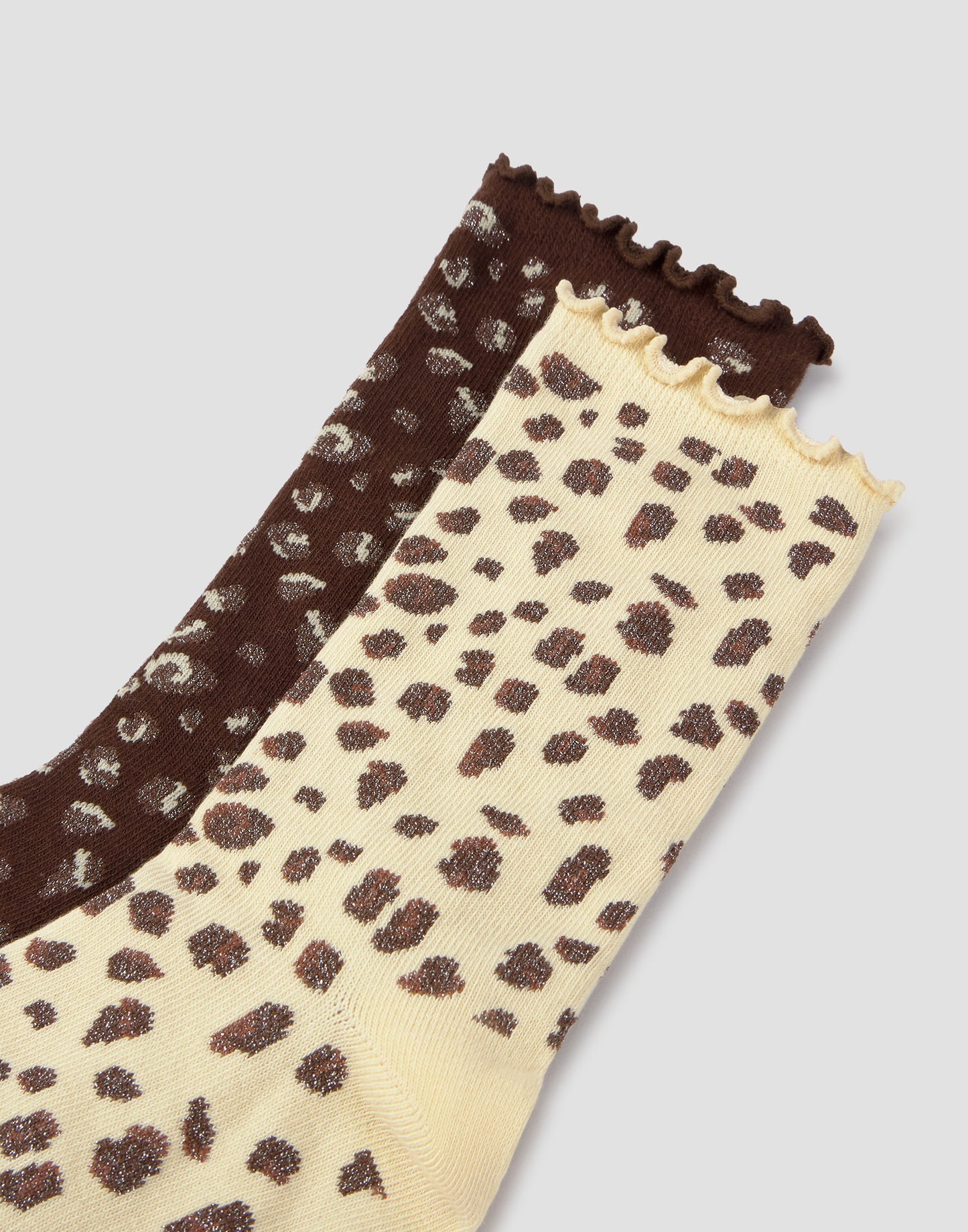 Set de 2 mitjons de lleopard amb lúrex