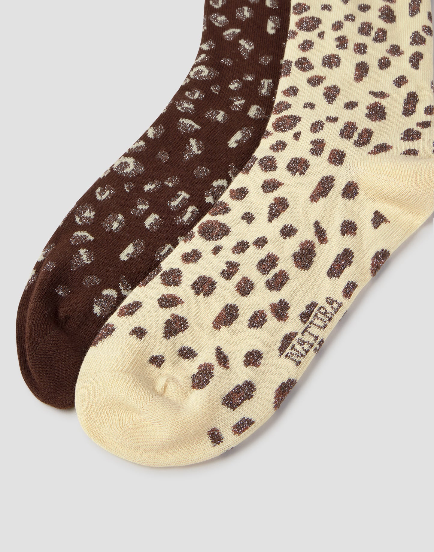 Set de 2 mitjons de lleopard amb lúrex