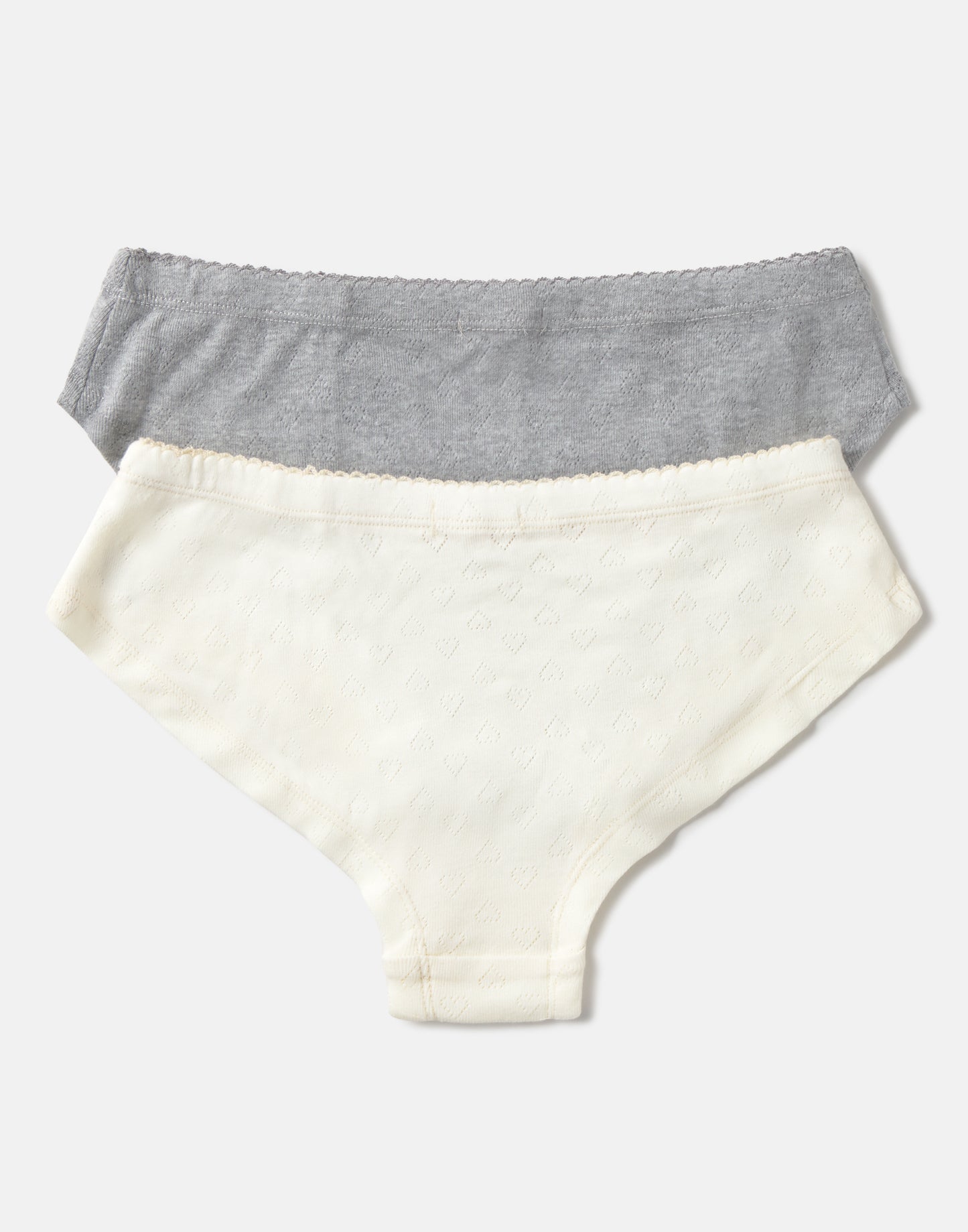 Lot de 2 culottes pointelle cœur