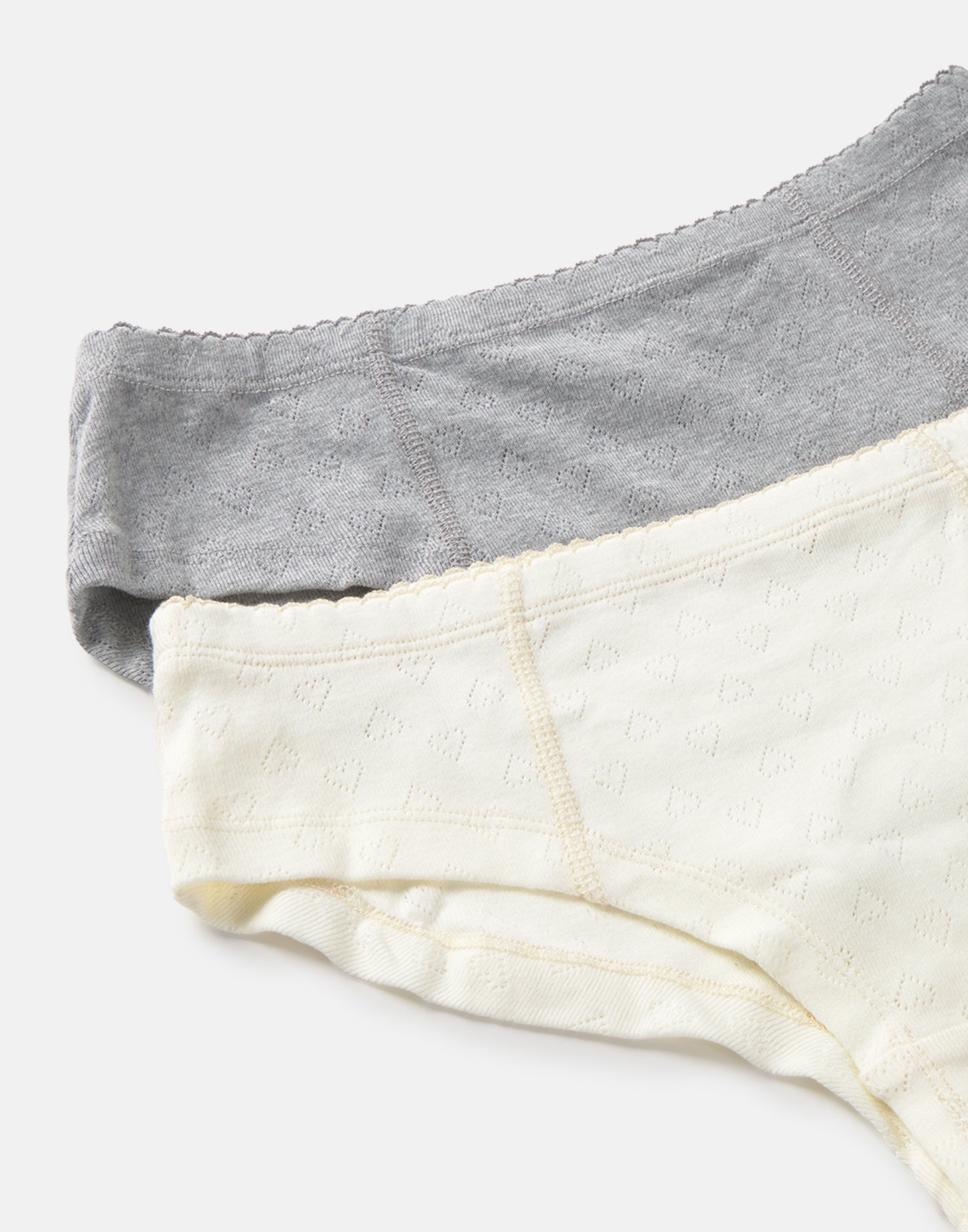 Lot de 2 culottes pointelle cœur