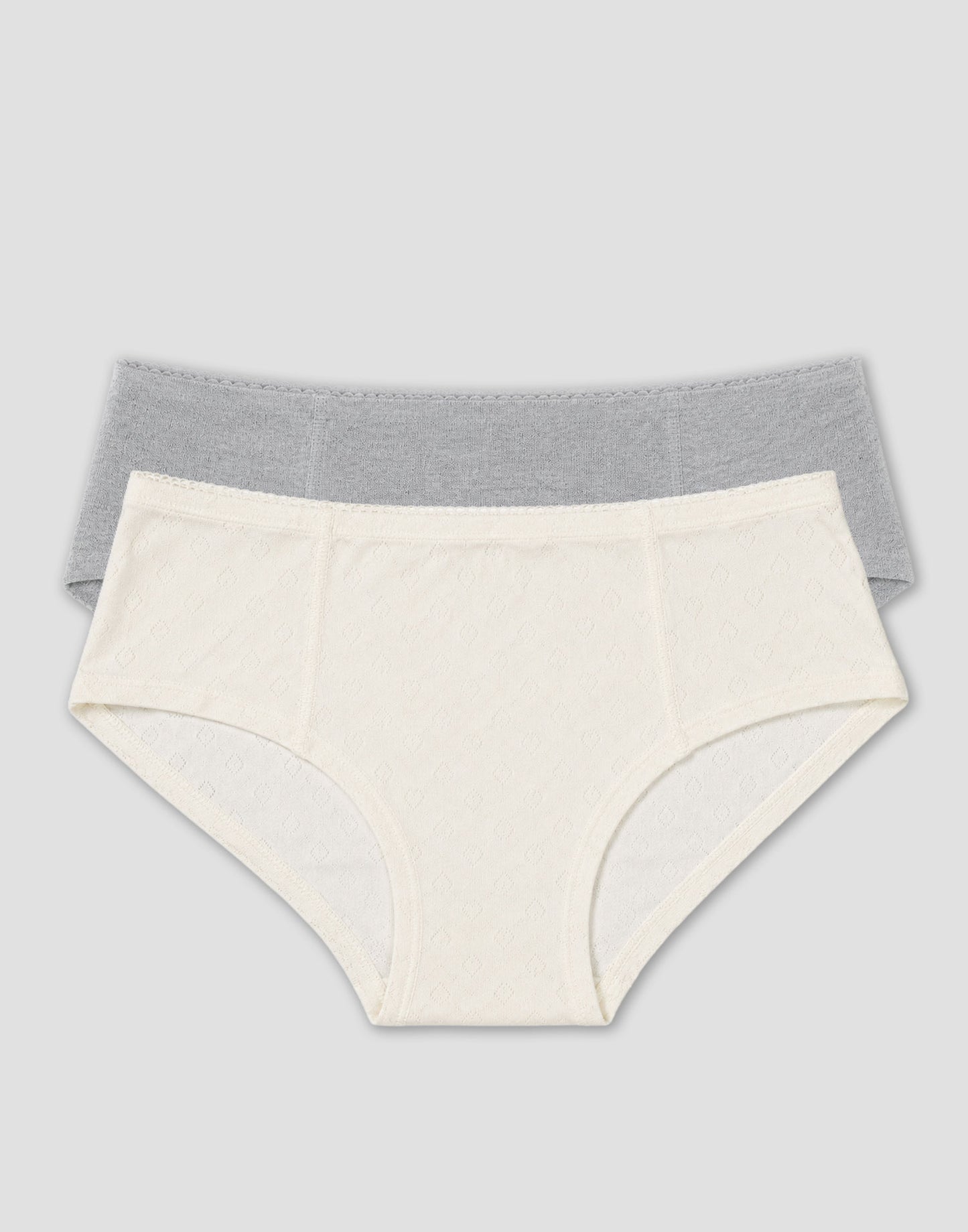 Pack of 2 pointelle heart briefs
