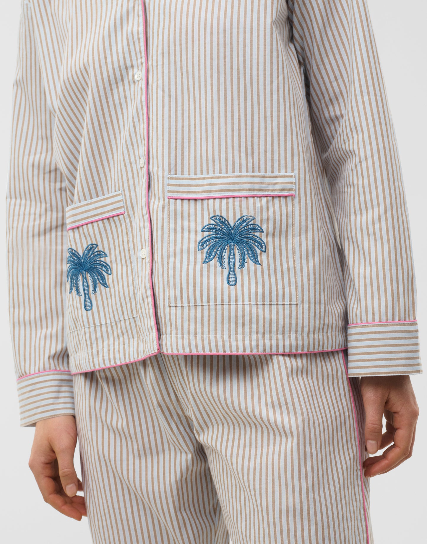 Jaya Palm Embroidered Pyjamas