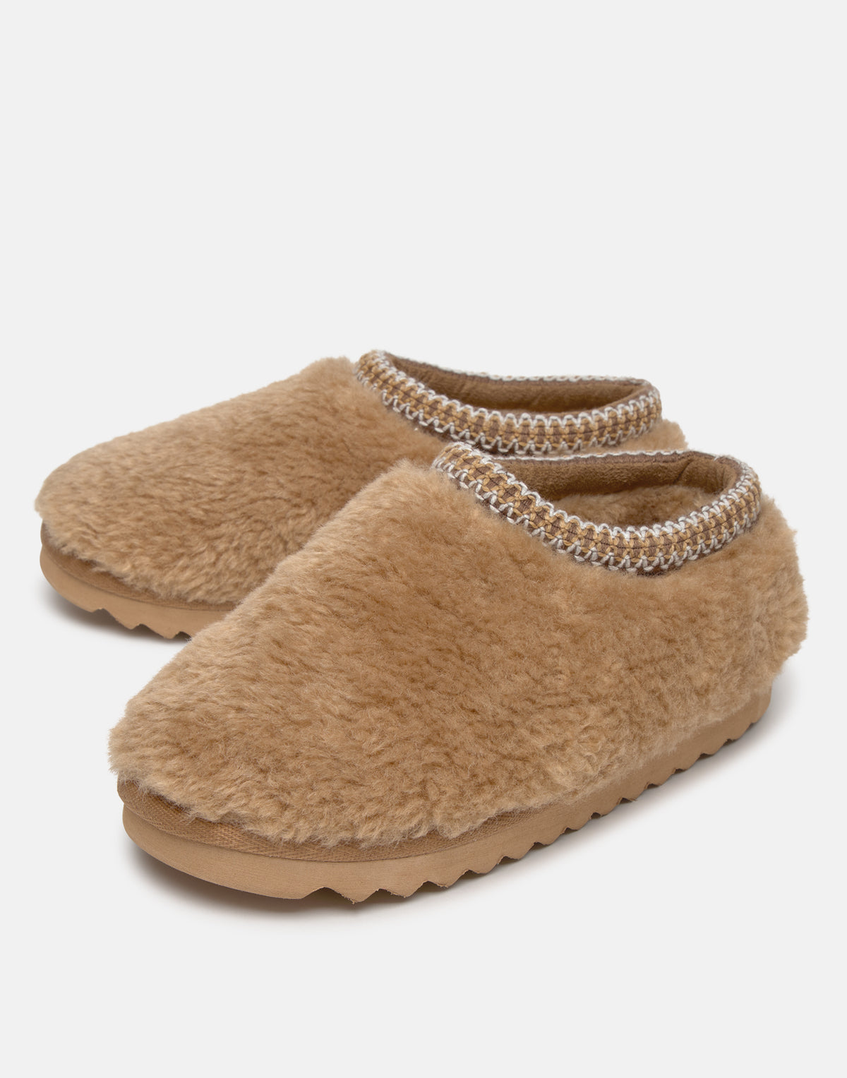 Low-Cut Faux Fur Boots with Braided Trim