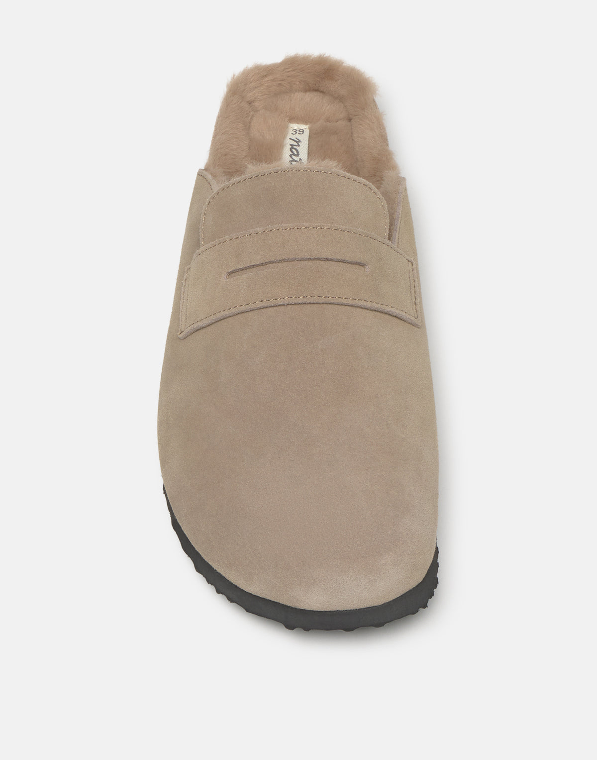 Clog with mask detail and furry interior