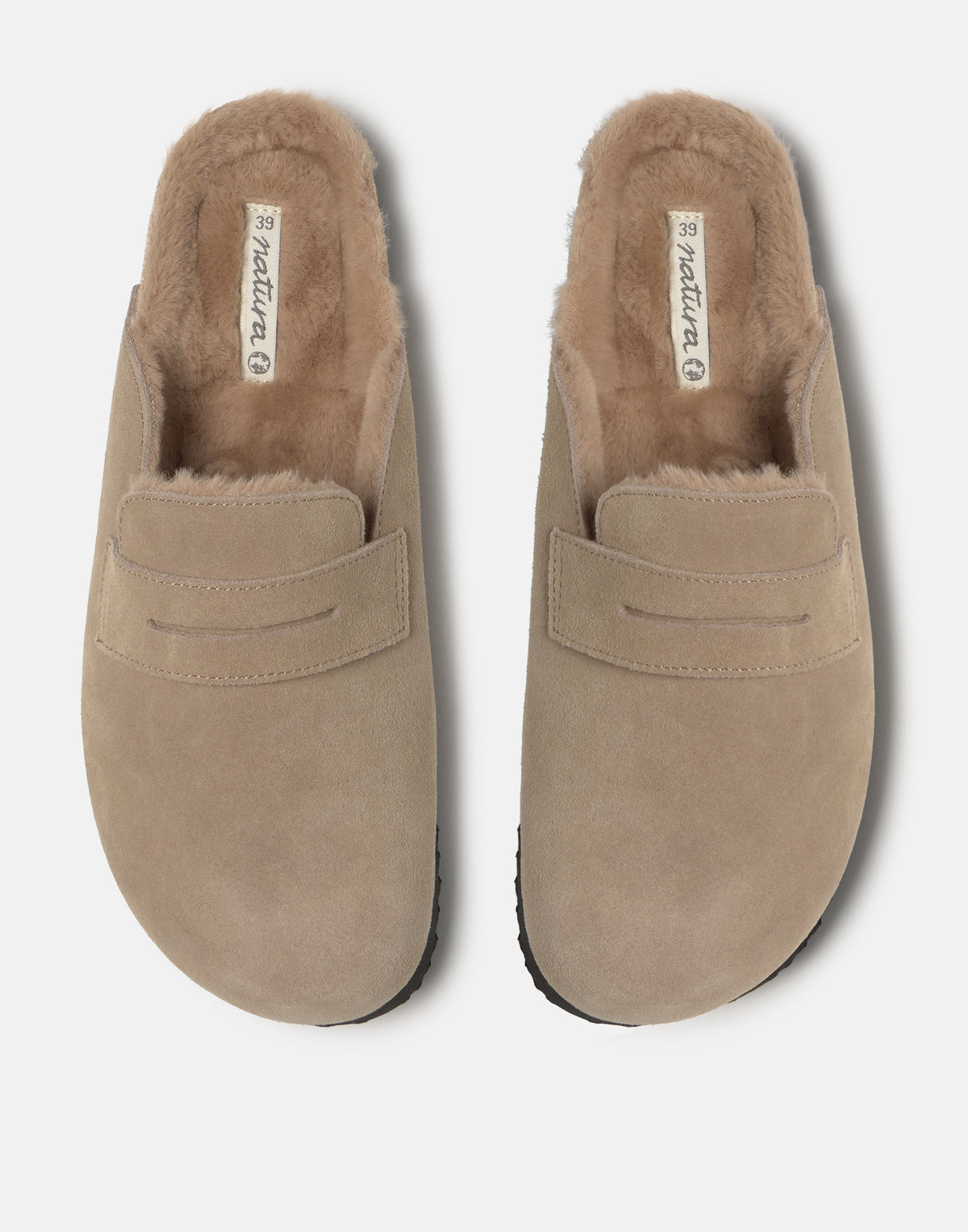Clog with mask detail and furry interior