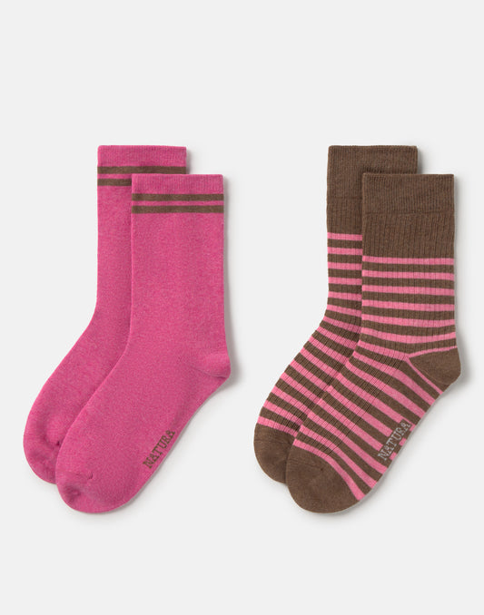 Set 2 paia di calzini a righe sportive