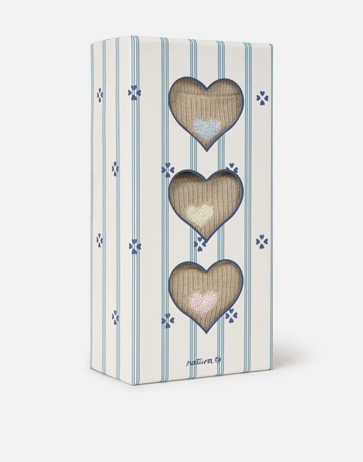 Set 3 calcetines corazón lurex