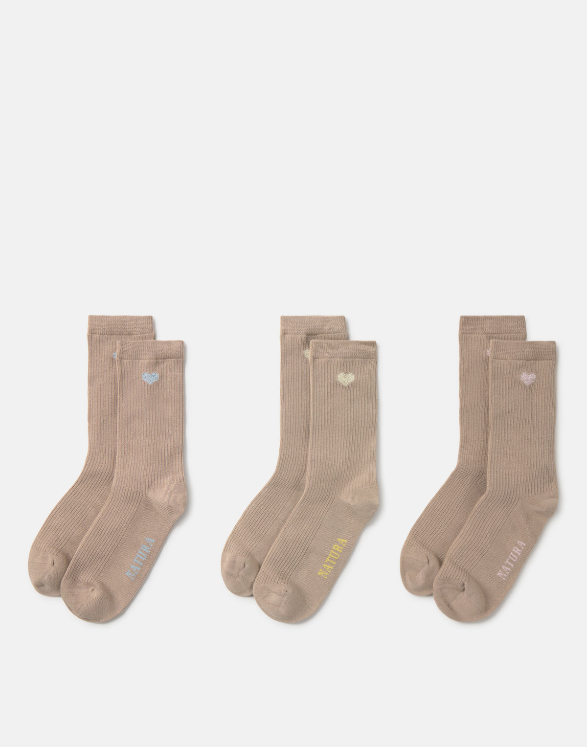 Set 3 calcetines corazón lurex