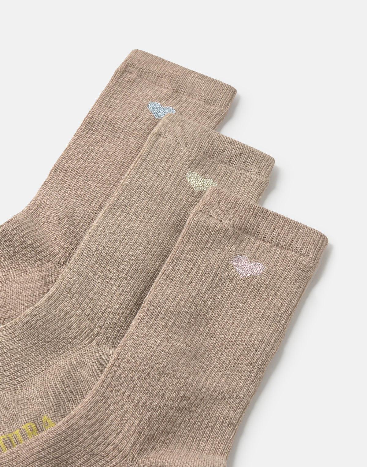 Set 3 calcetines corazón lurex
