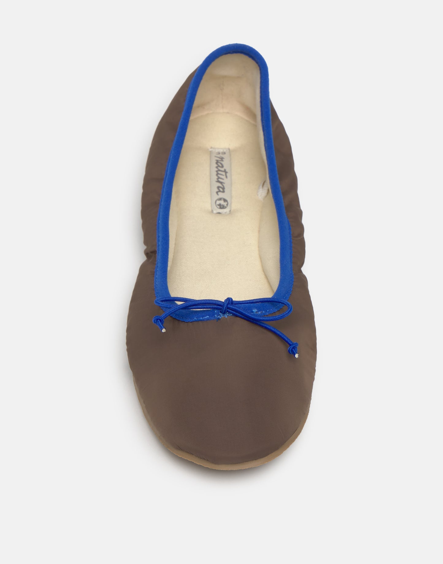 Ballerine in nylon con bordino a contrasto
