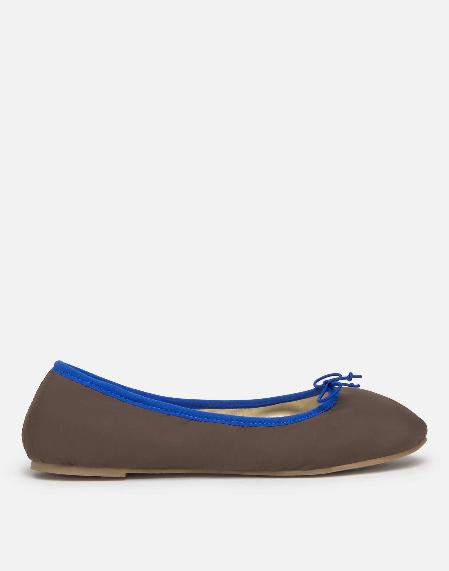 Ballerine in nylon con bordino a contrasto