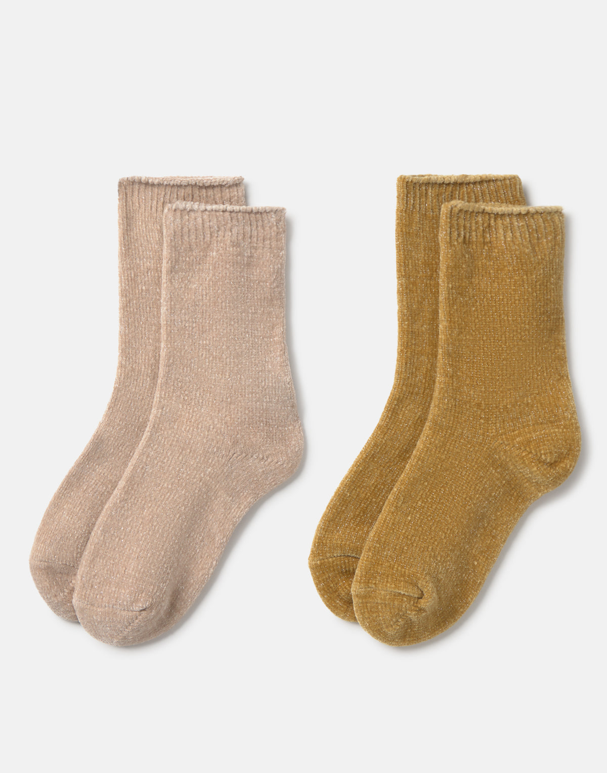 2er-Set Chenillesocken mit Lurex