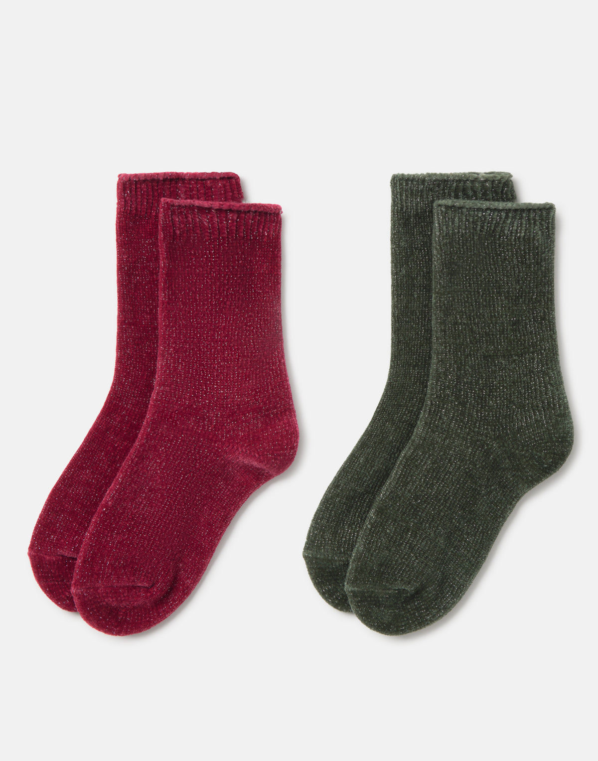 2er-Set Chenillesocken mit Lurex