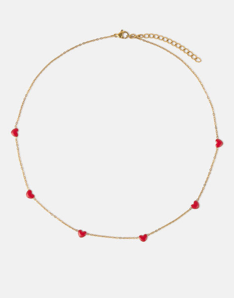 Collar corazones enamel