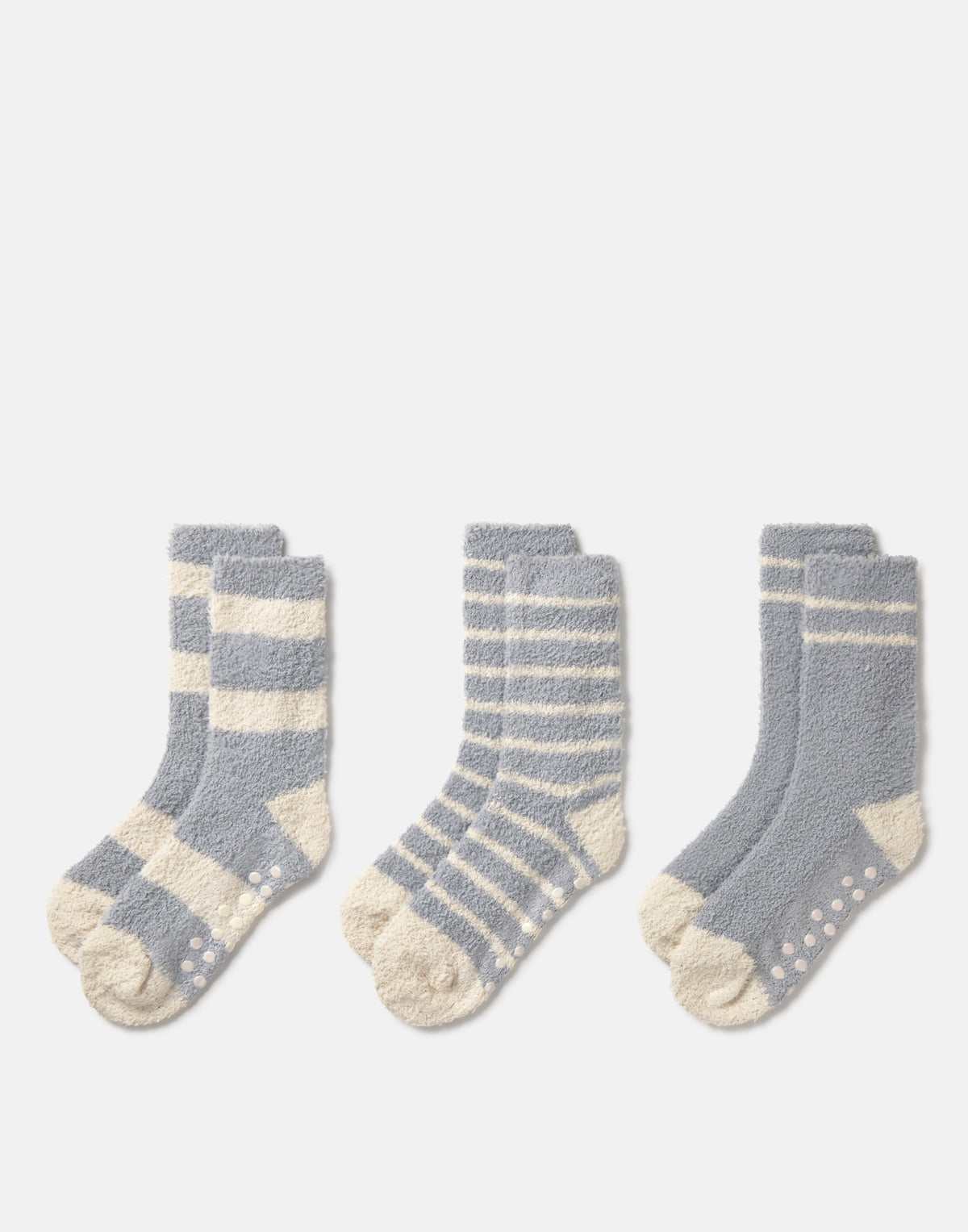 3er-Set flauschige Socken mit Muster