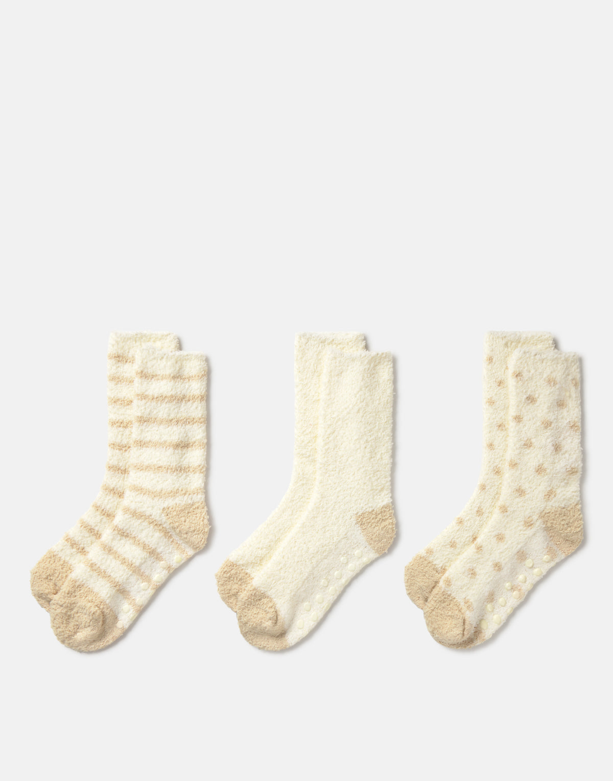 3er-Set flauschige Socken mit Muster
