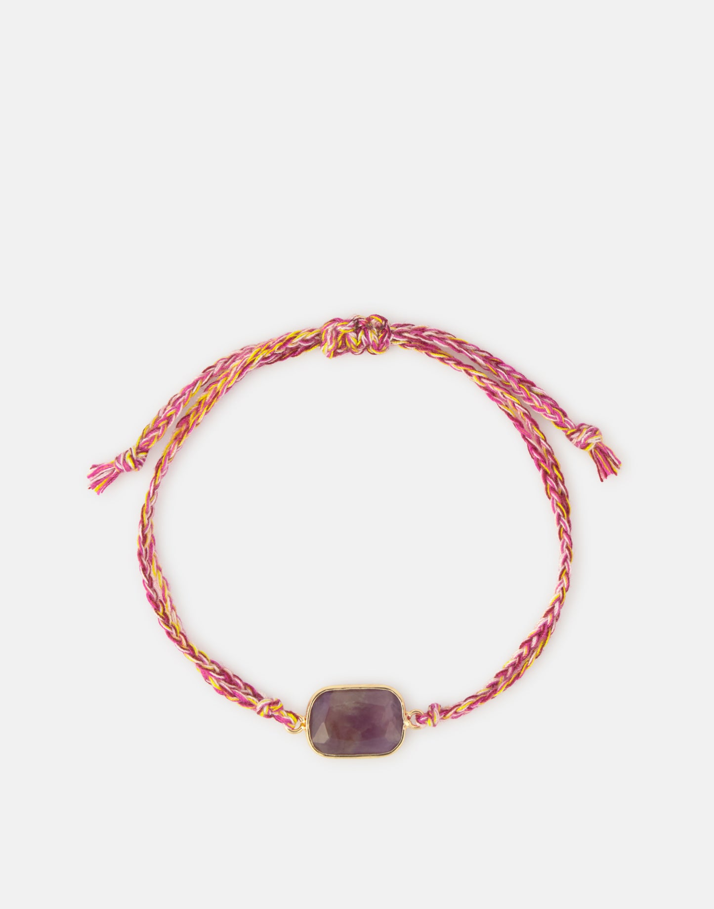 Pulsera hilo piedra malva