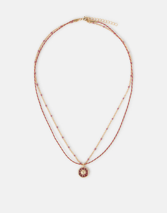 Collar doble charm enamel
