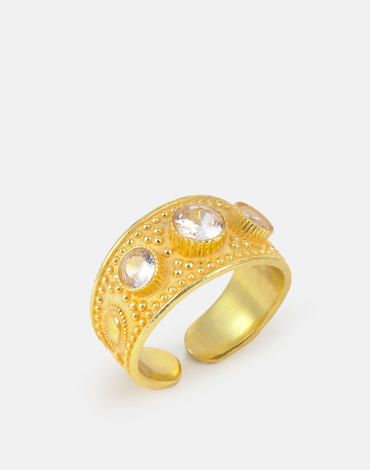 Anillo ancho labrado