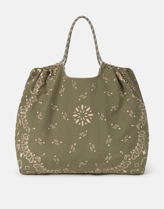 Paisley Nylon Tote Bag