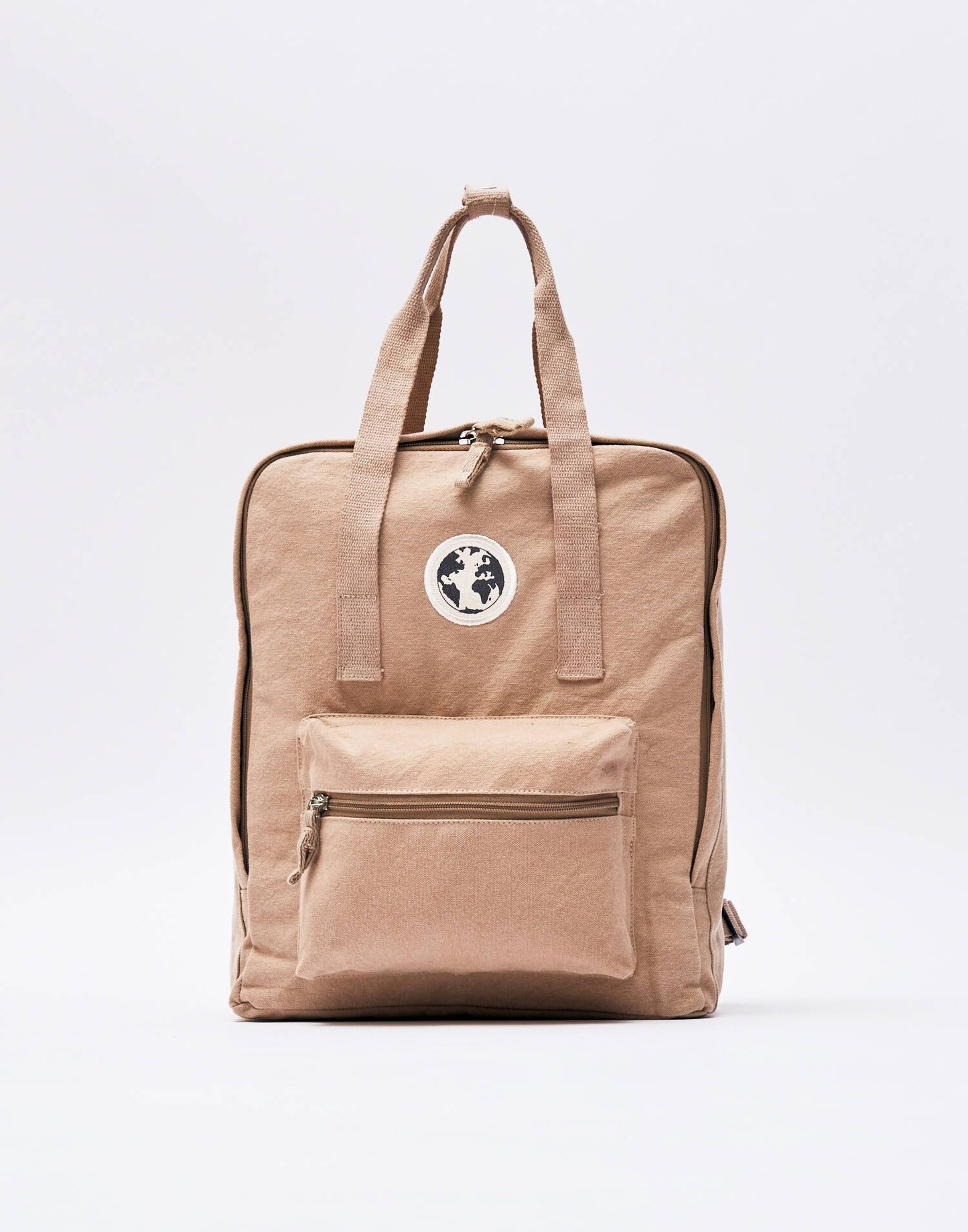 Washed canvas squared backpack