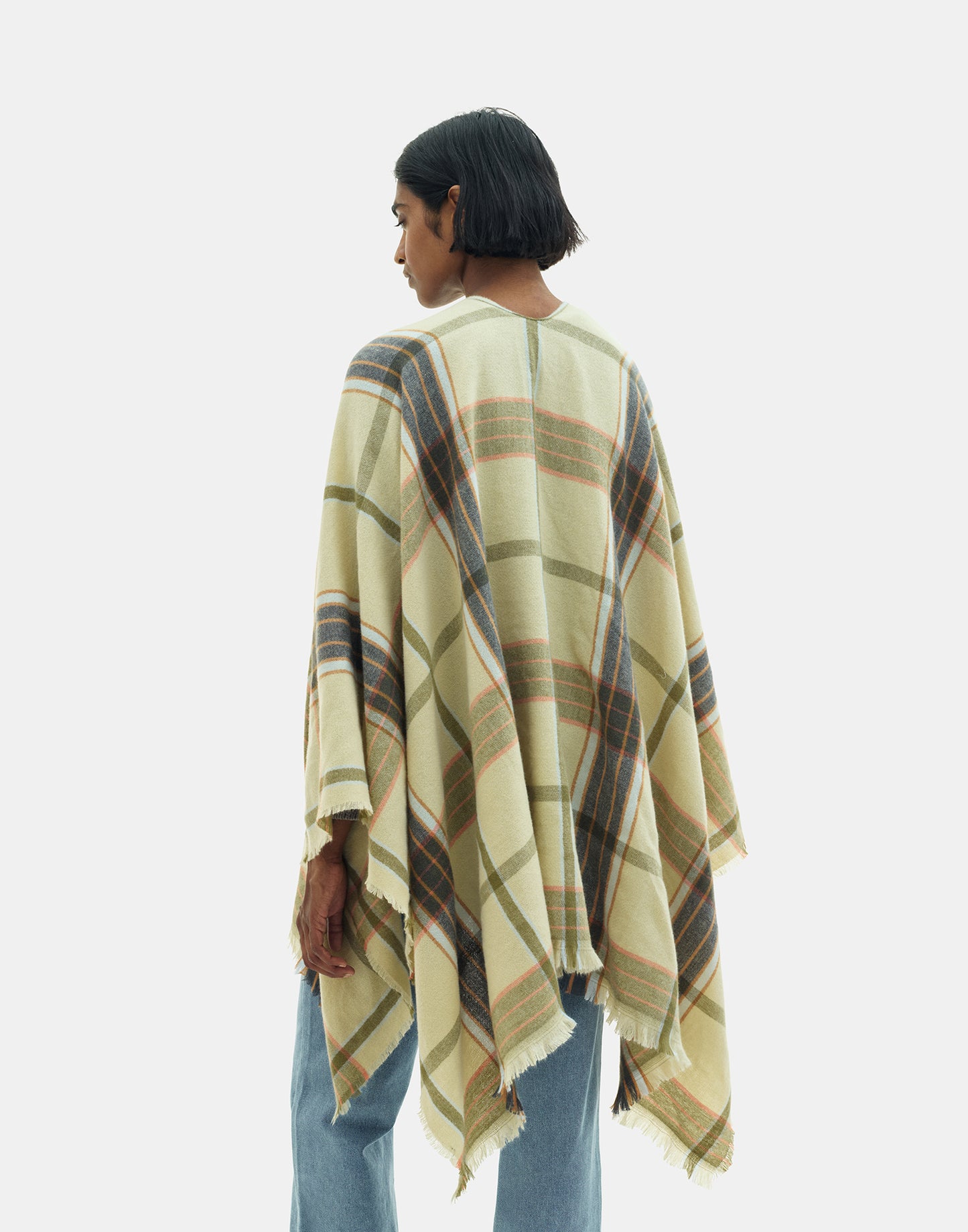 Plaid poncho