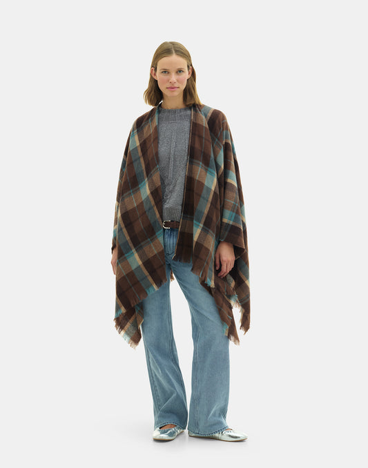 Checkered poncho