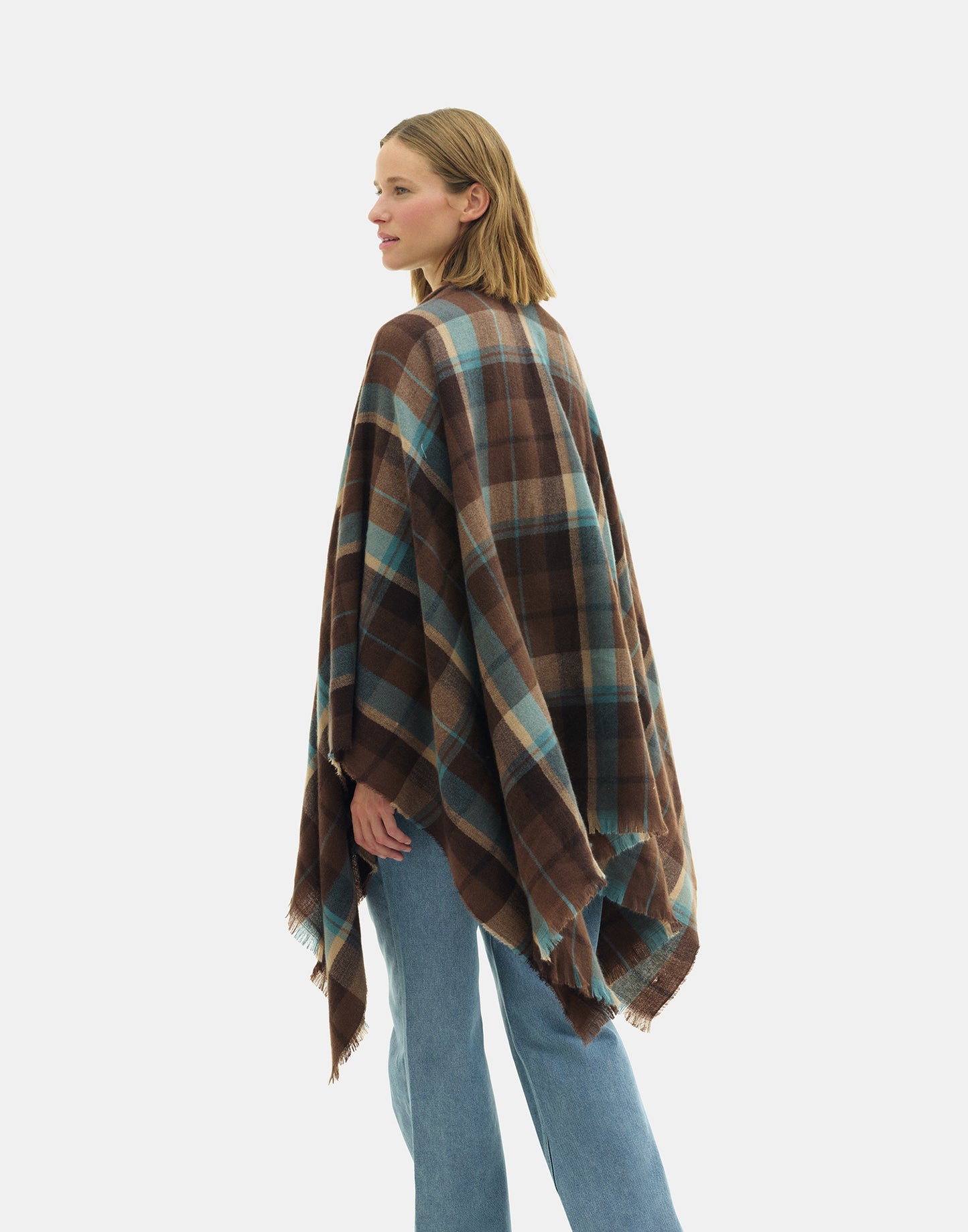 Checkered poncho