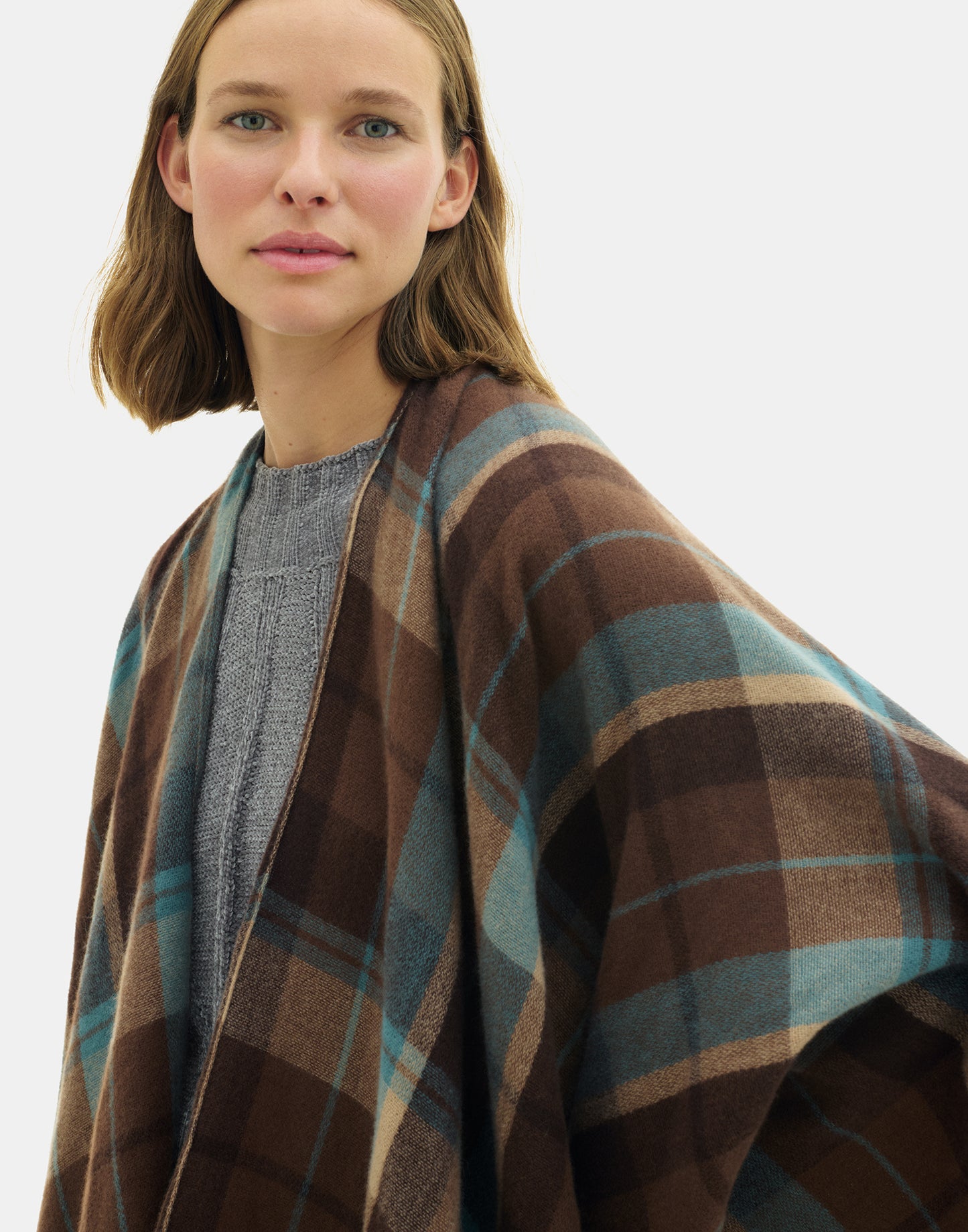 Checkered poncho