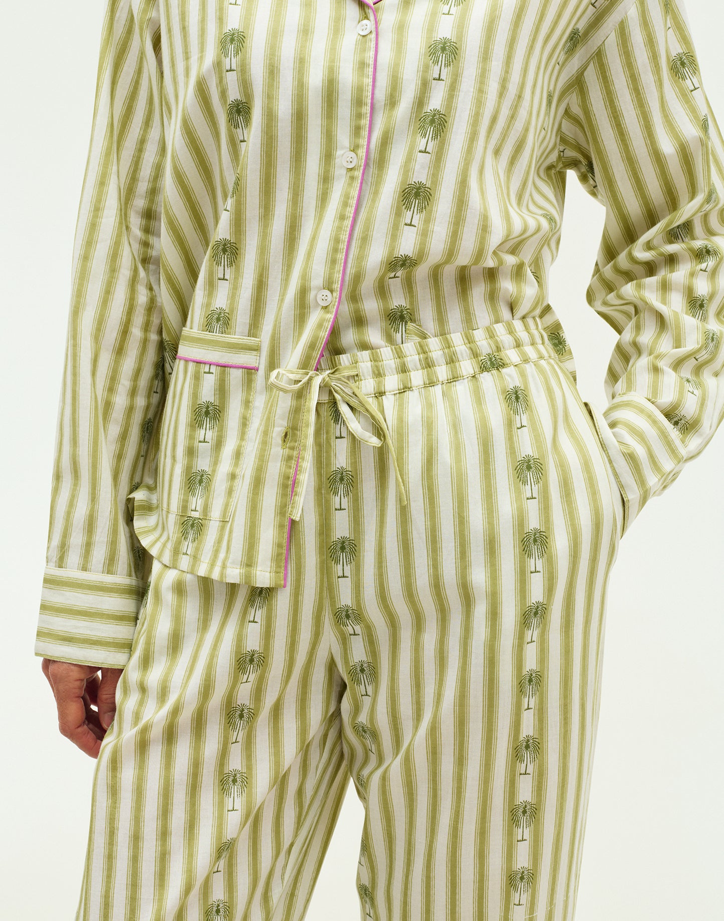 Jaya stripes and palm trees pajama set