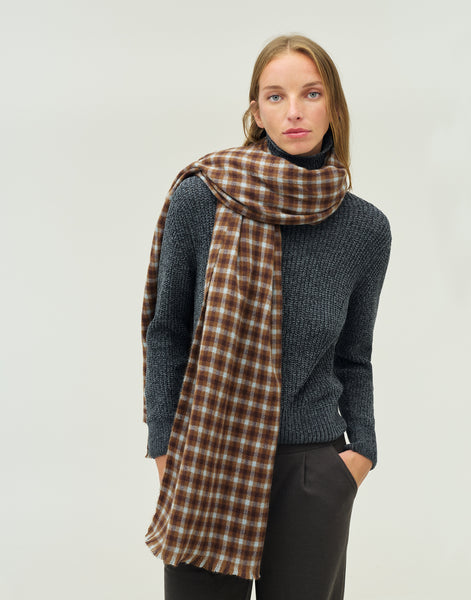 Écharpe fine à mini-carreaux