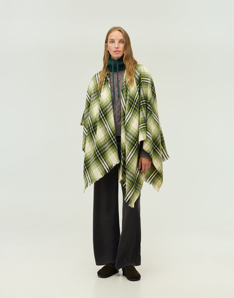 Poncho à carreaux