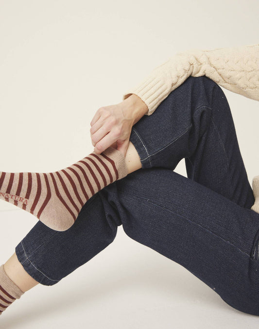 2-set stripes lurex socks