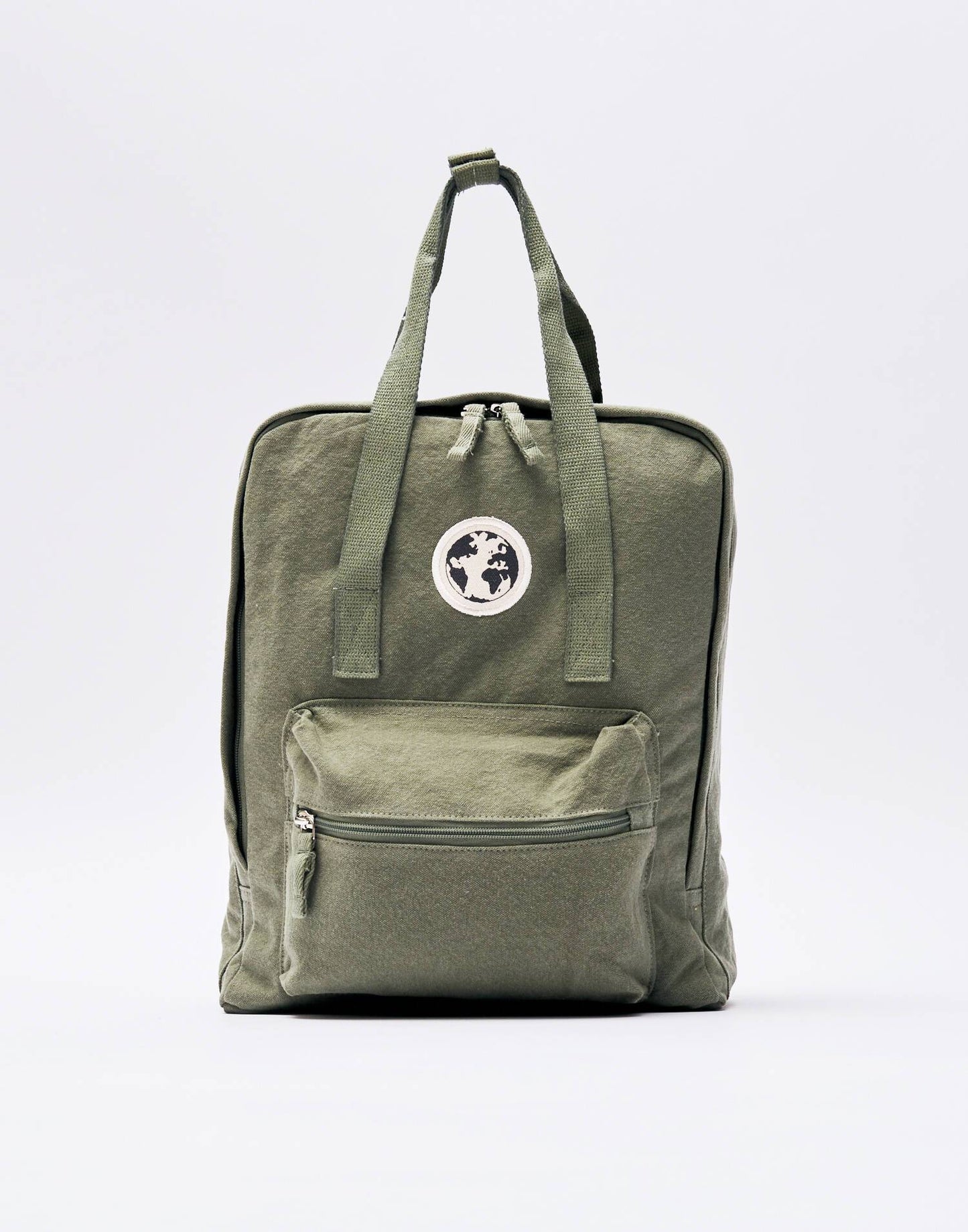 Washed canvas squared backpack