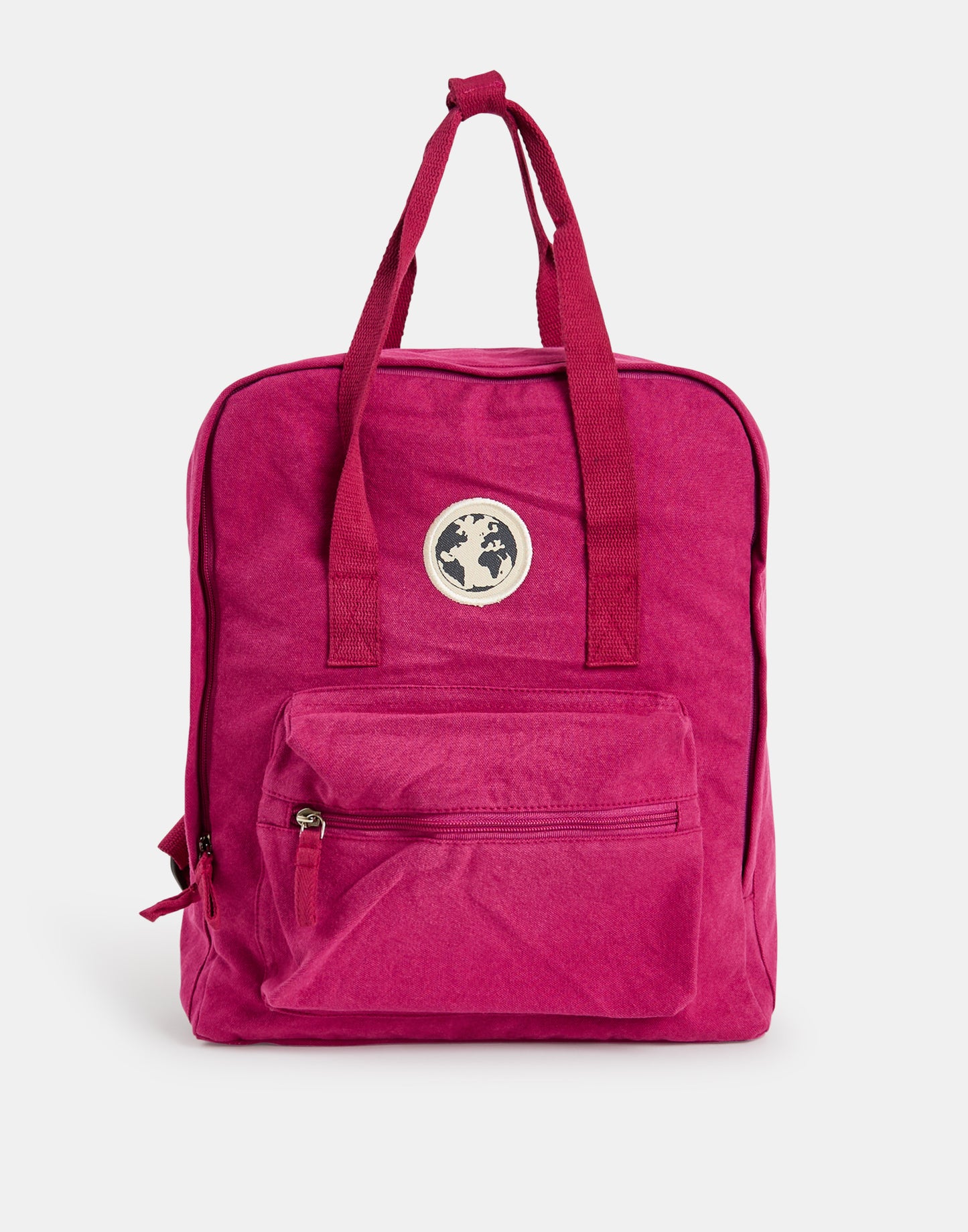 Washed canvas squared backpack