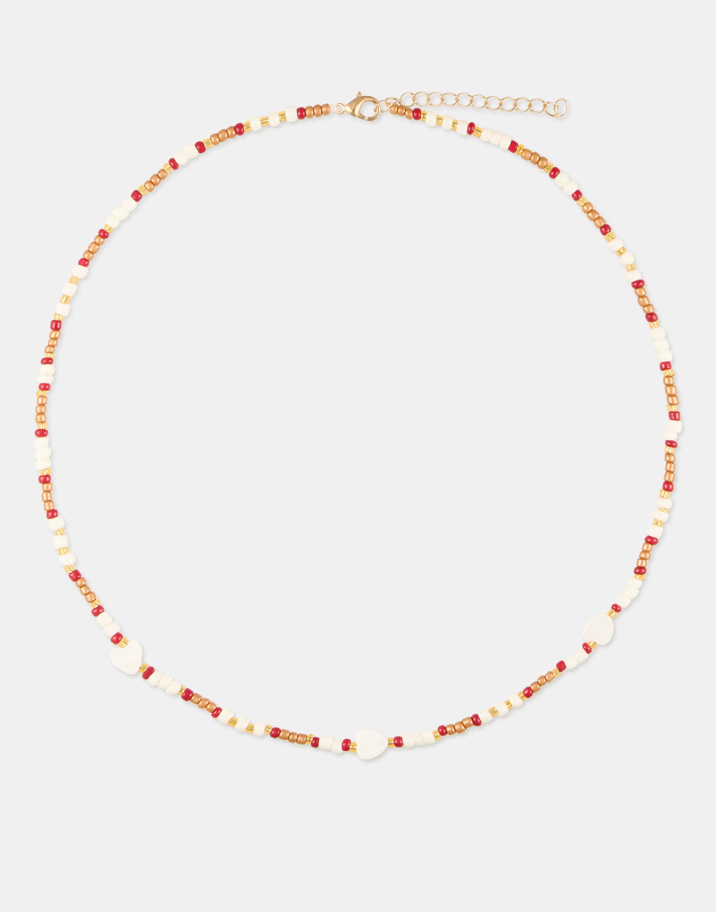 Perlenkette mit Herzanhängern aus Perlmutt