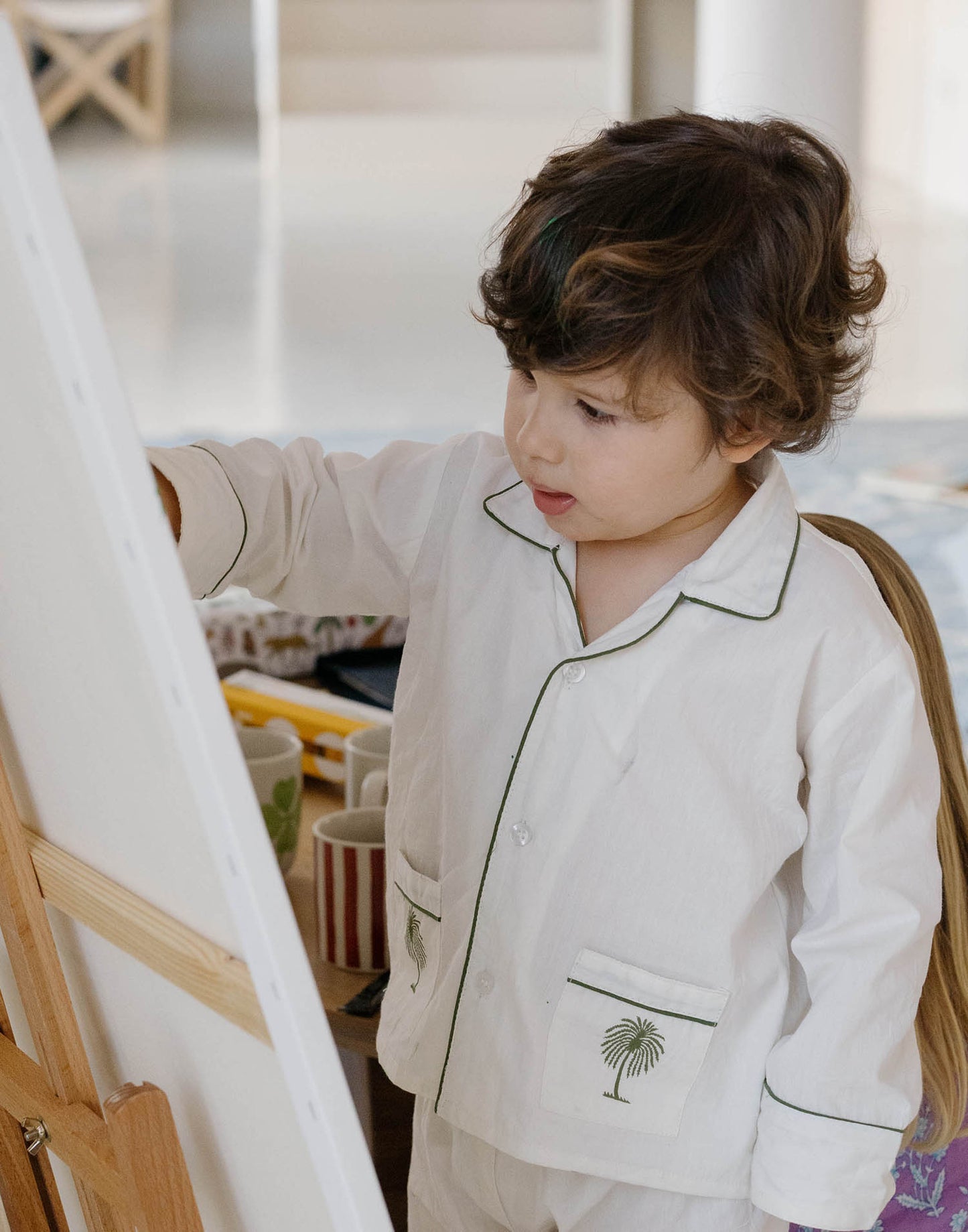 Pyjama palmiers en popeline pour enfants