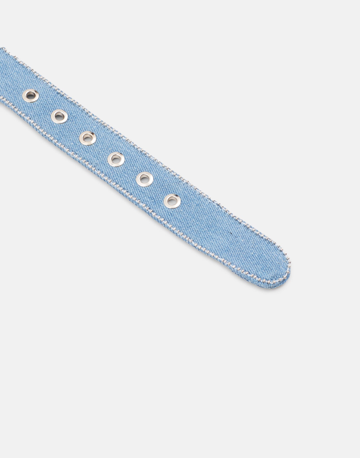 Embroidered denim belt