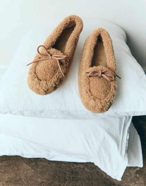 Closed Faux Fur Moccasin Slippers