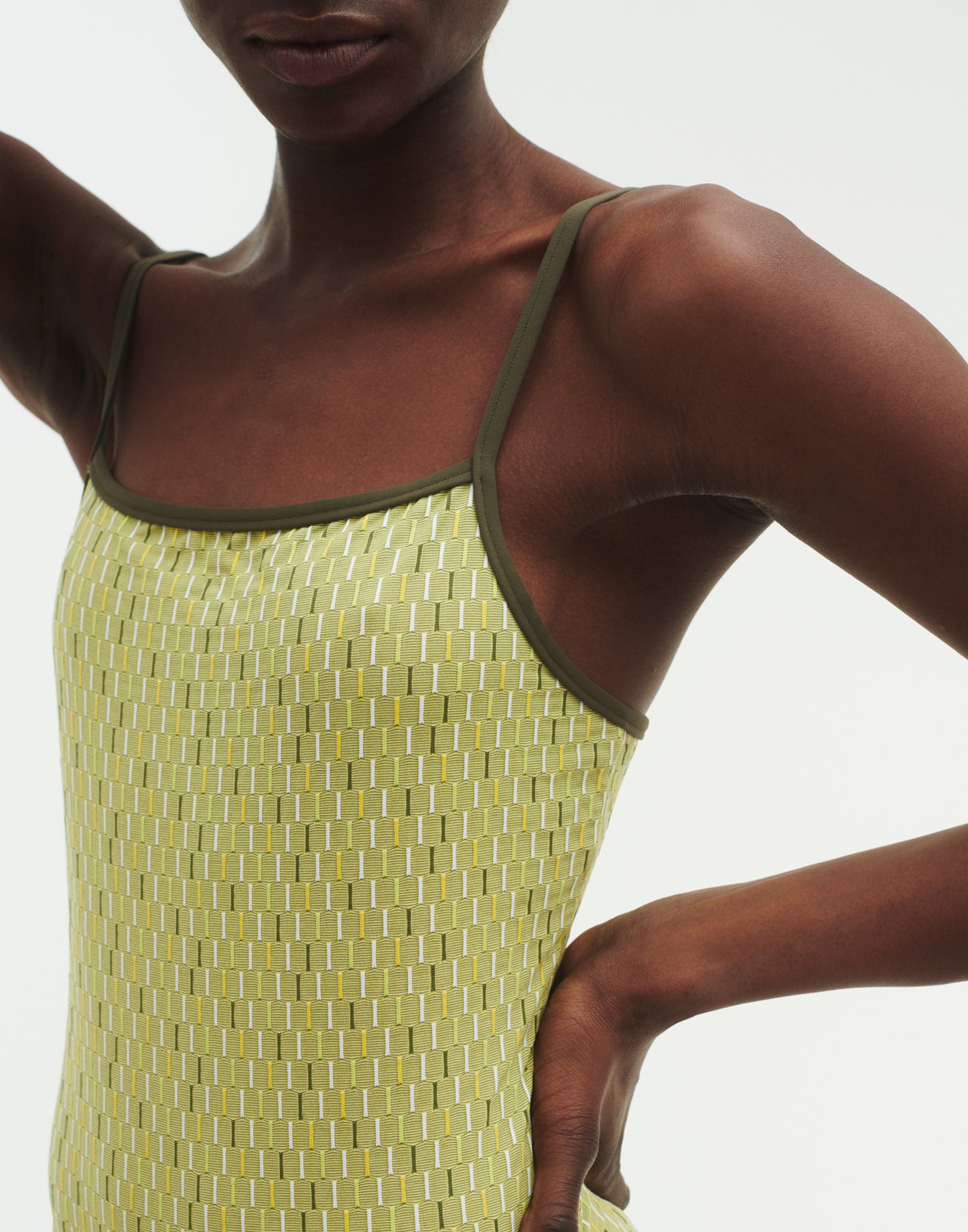 Textured print swimsuit