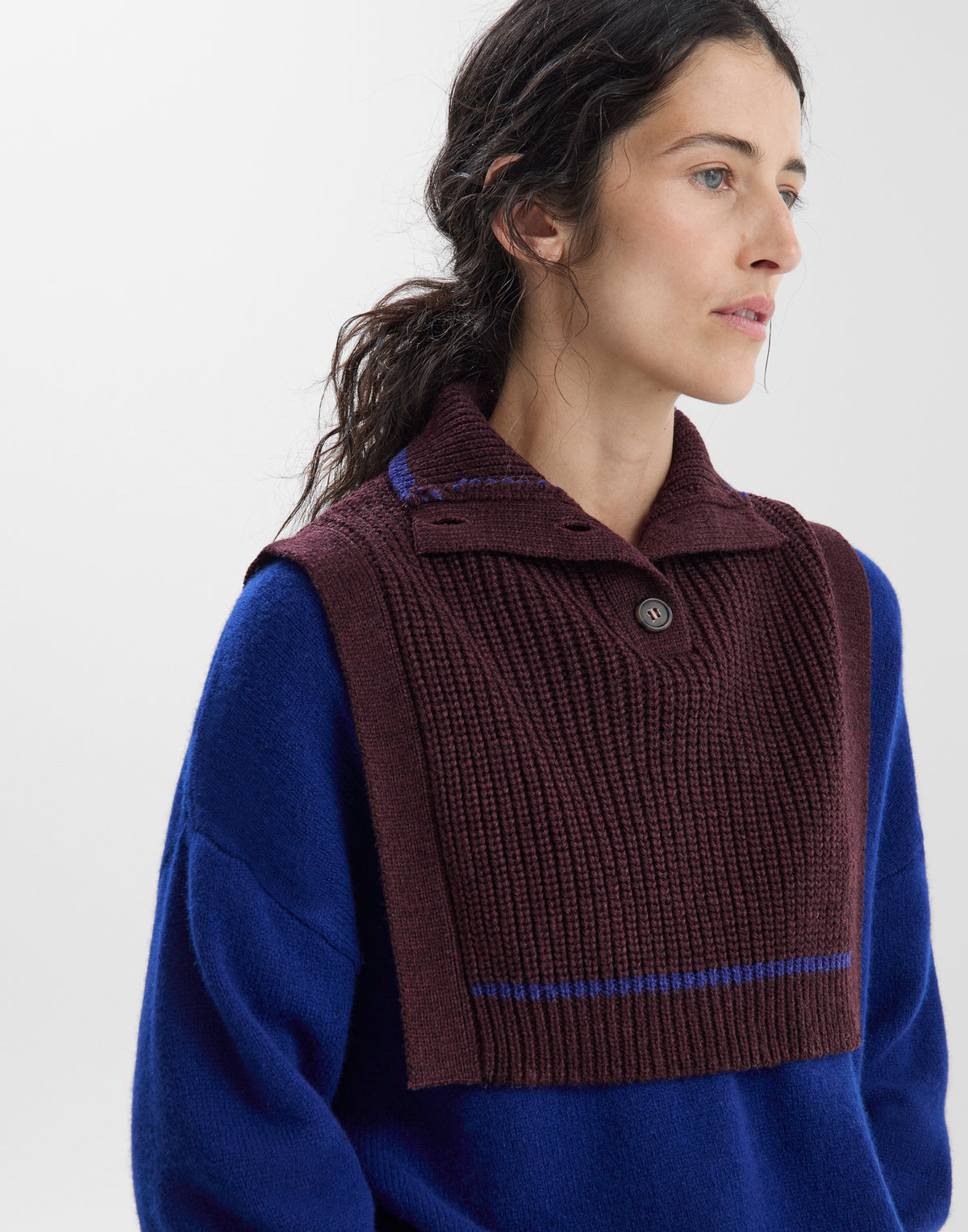 Rippenstrick-Kragen