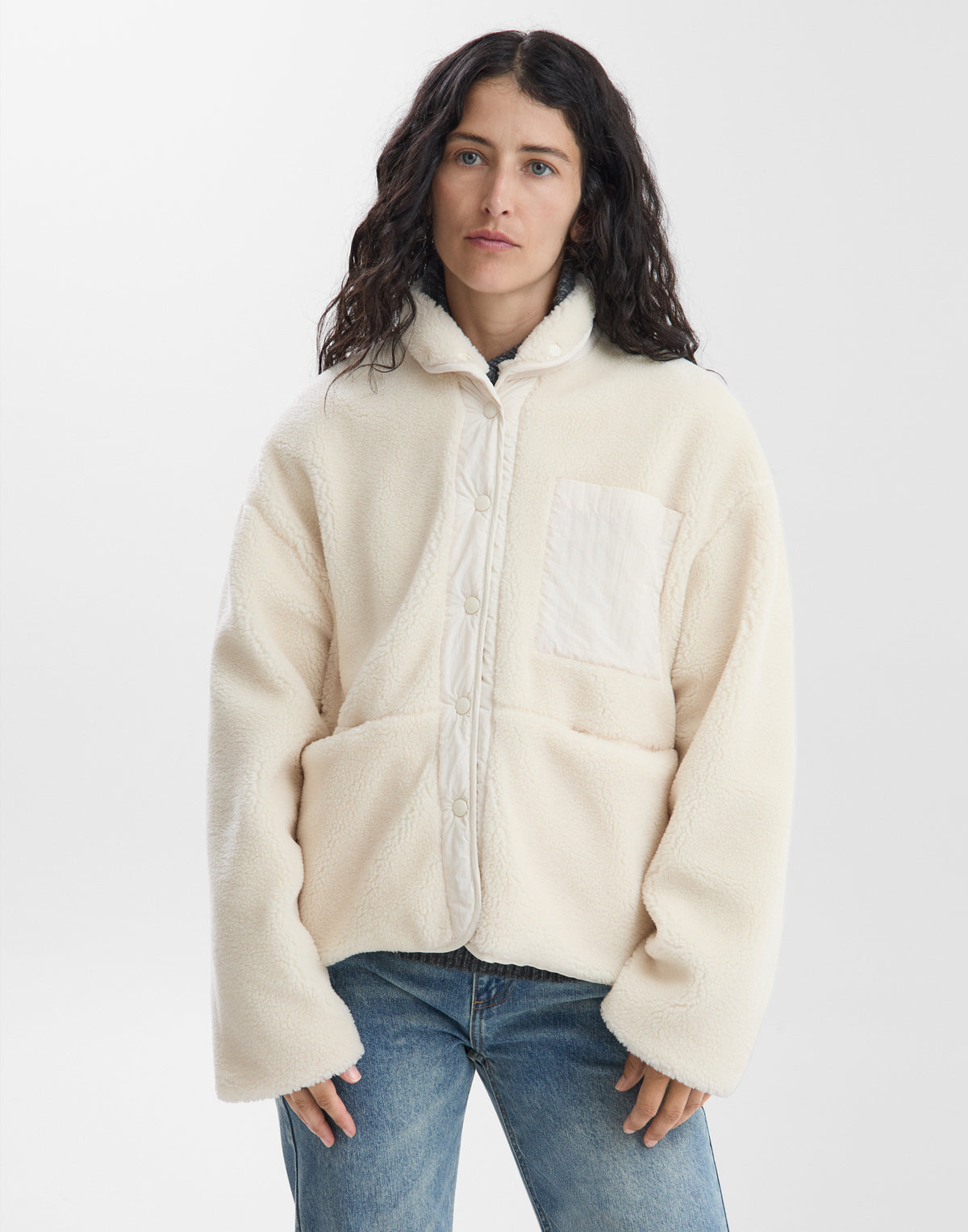 Cazadora reversible borrego