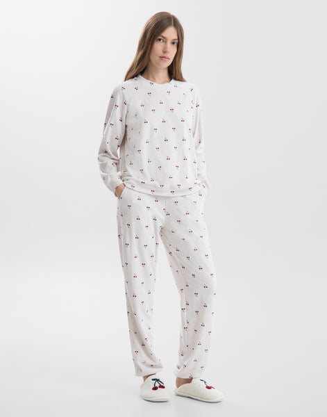 Cherry Fleece Pyjama Set