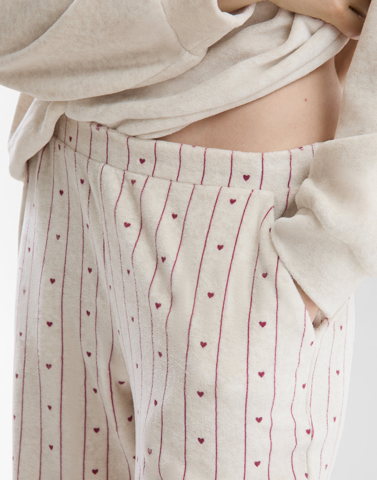 Fleece-Pyjama mit Herzen