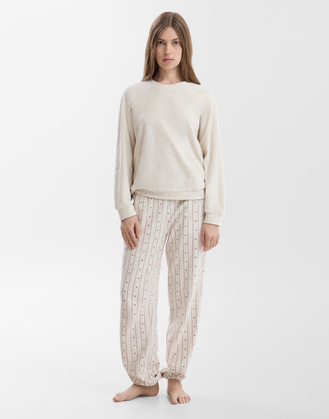 Fleece-Pyjama mit Herzen