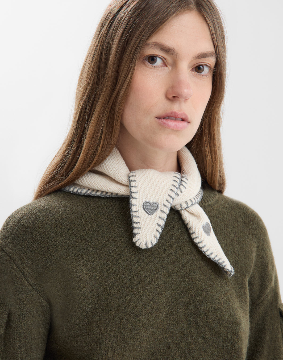 Foulard triangulaire cœur