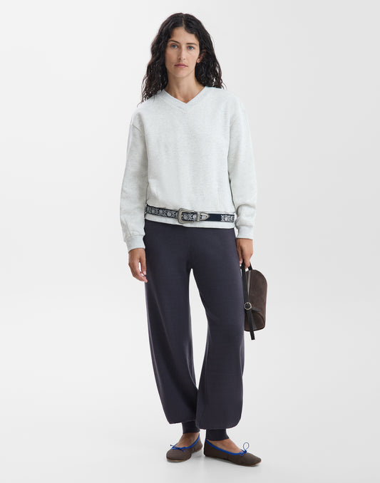 Sweat-shirt col V