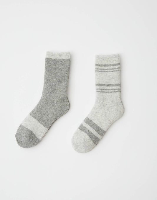 2-pack plain and striped socks