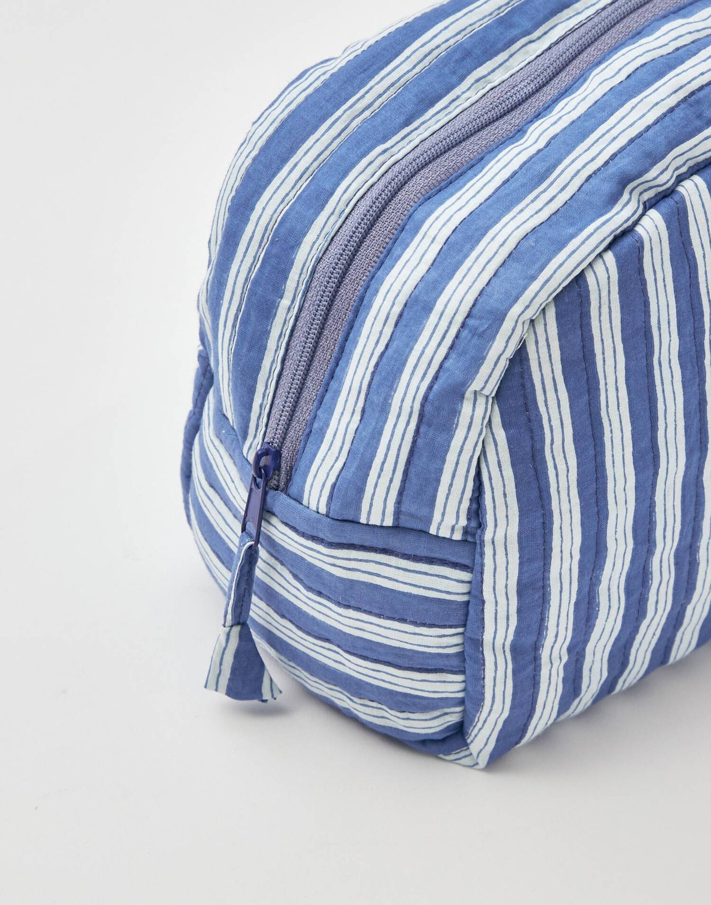 Striped toiletry bag