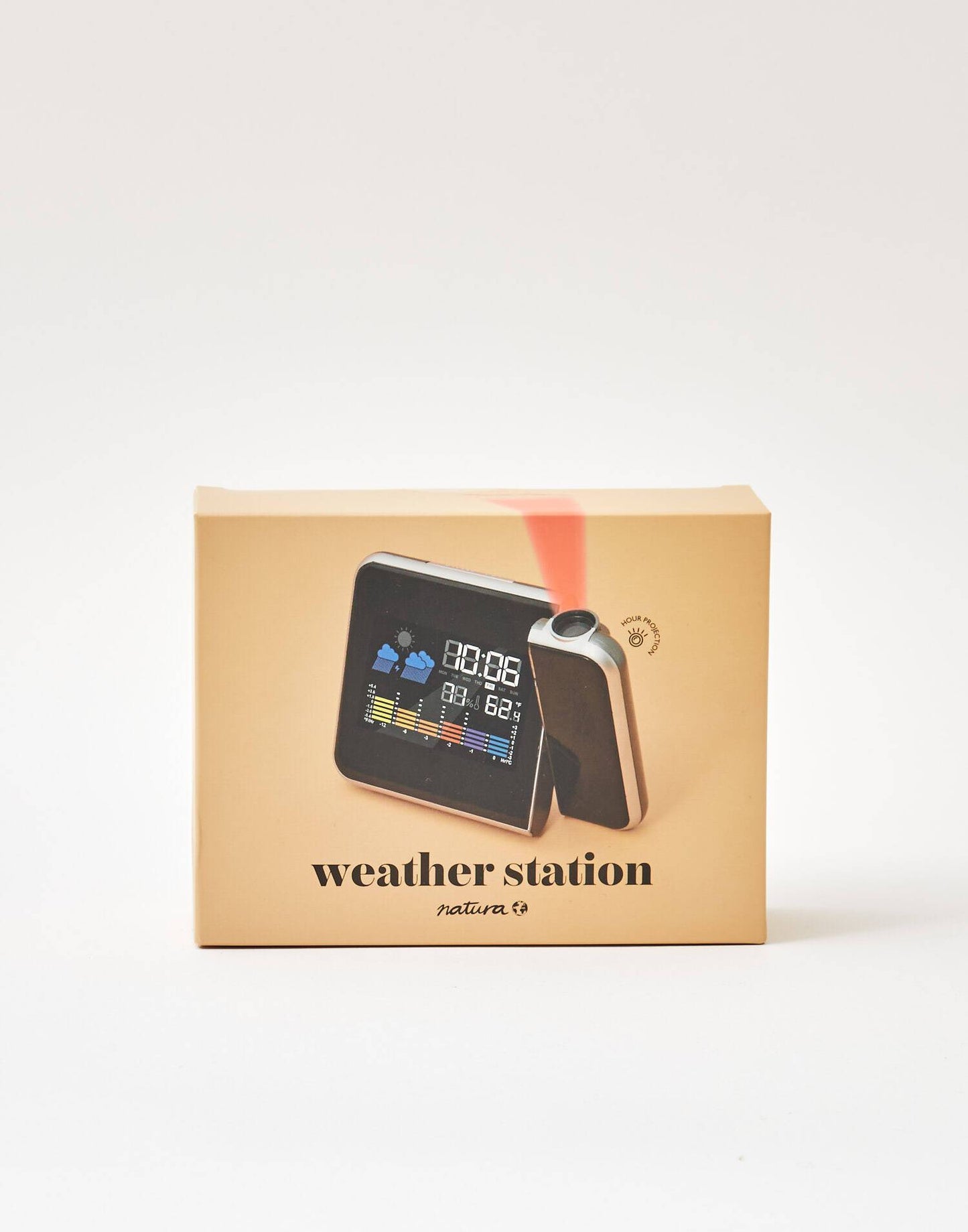 Warme Uhr mit Wetterstation und Projektor